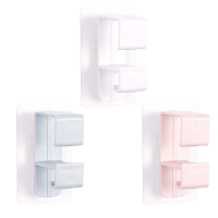 封后免打孔澡盆挂钩洗脸盆收纳架子浴室挂盆钩放盆粘钩卫生间用品 [3个装]粉蓝白色脸盆挂钩