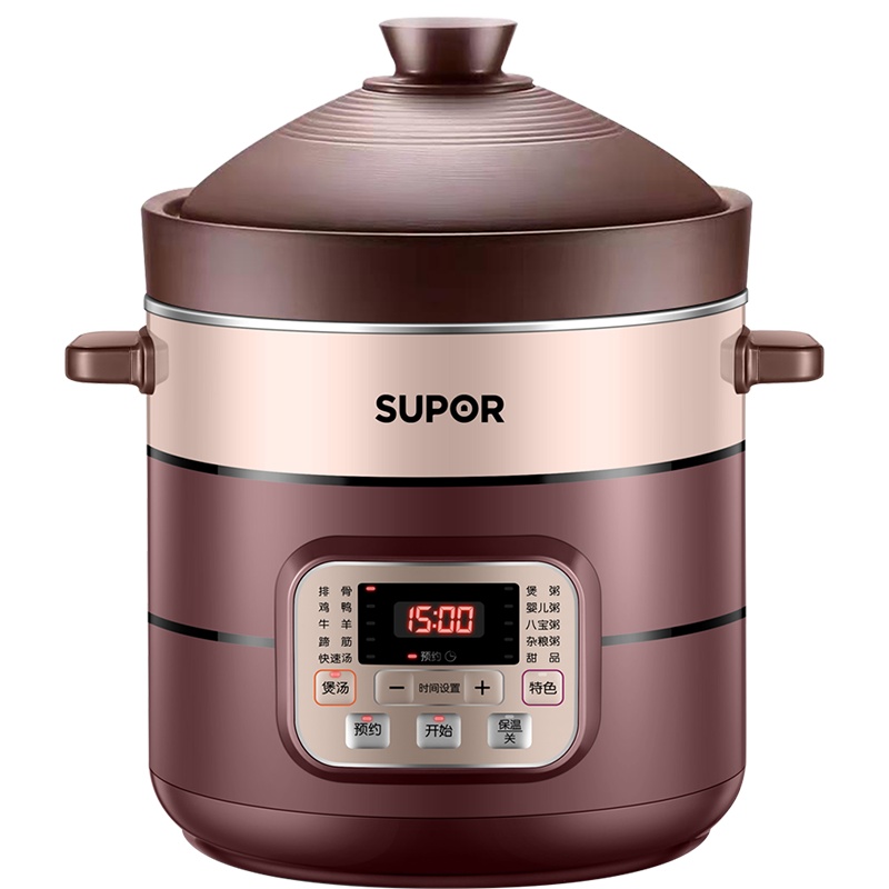 苏泊尔(SUPOR)电炖锅家用6L大容量紫陶瓷煲汤电砂锅熬煮粥养生炖汤锅全自动智能DG60YC806