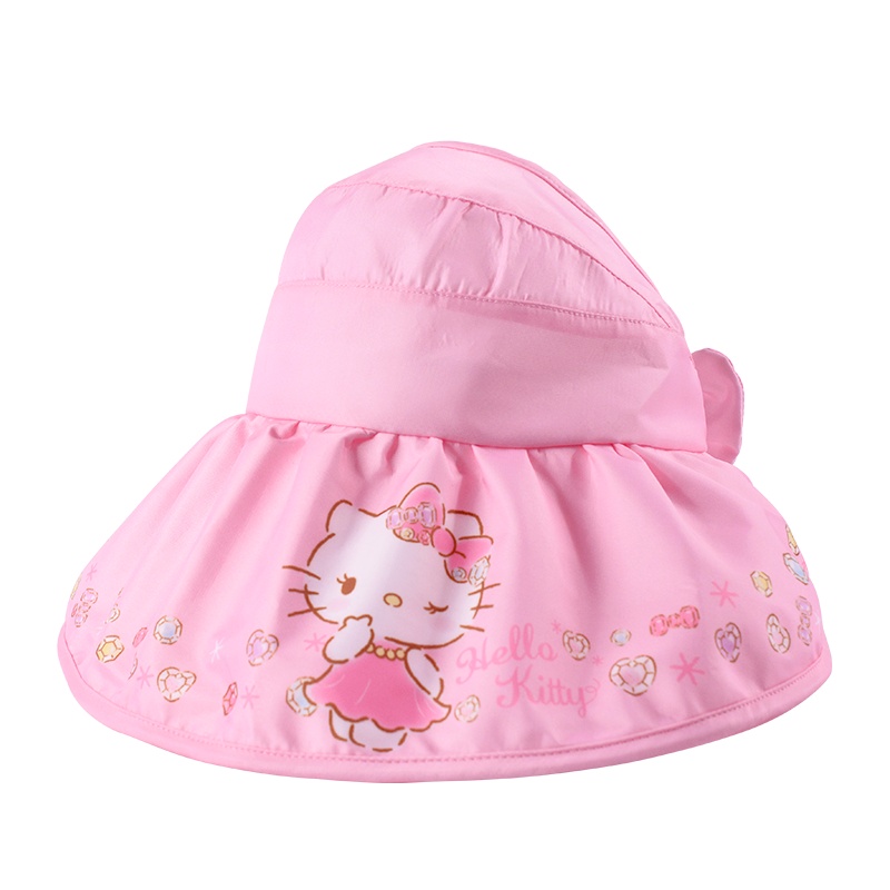 HelloKitty(HelloKitty女童空顶帽夏季大帽檐防晒遮阳帽渔夫公主沙滩盆帽