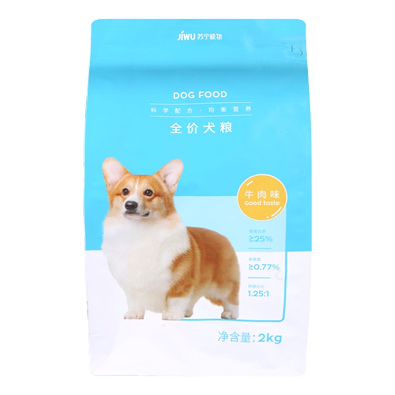 苏宁极物狗粮 优选狗粮 全价粮 2KG 全犬种通用犬粮 均衡营养 狗粮 泰迪茶杯拉布拉多金毛柯基比熊 牛肉味 小三角颗粒