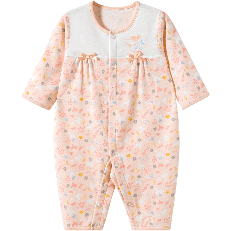 哈贝比（happyB）婴儿连体衣春秋 婴儿衣服 新生儿宝宝衣服纯棉长袖哈衣爬服