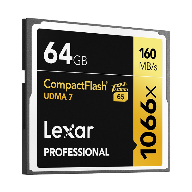 雷克沙 LEXAR 64GB读160MB/S写155MB/SCF存储卡1066XMLC颗粒符合VPG-65UDM A7