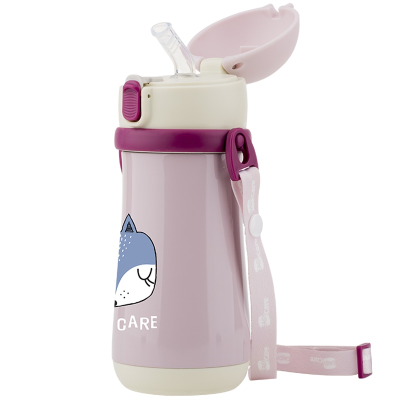 伊斯卡尔(Easy Care)330ml儿童保温杯防漏防喷婴儿水杯学饮杯宝宝吸管杯学生水壶金色保温水壶