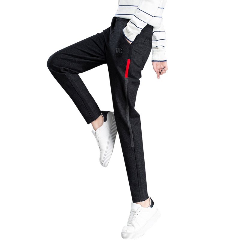 丝柏舍2019秋装女哈伦时尚松紧腰宽松运动裤休闲裤S93B4716K