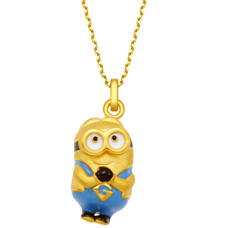 《神偷奶爸》正版授权 Mover魔吻 小黄人多彩系列戴夫硬金黄金吊坠饰品