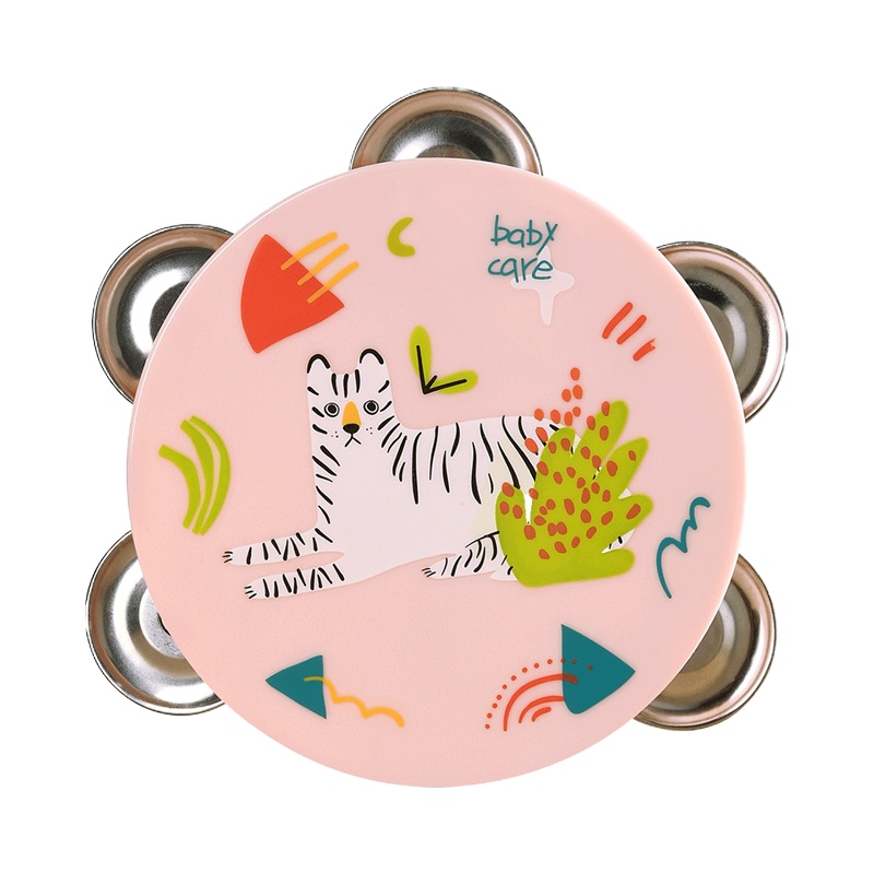 babycare玩具婴儿铃鼓奥尔夫手摇鼓3-6个月新生宝宝0-1岁益智早教玩具