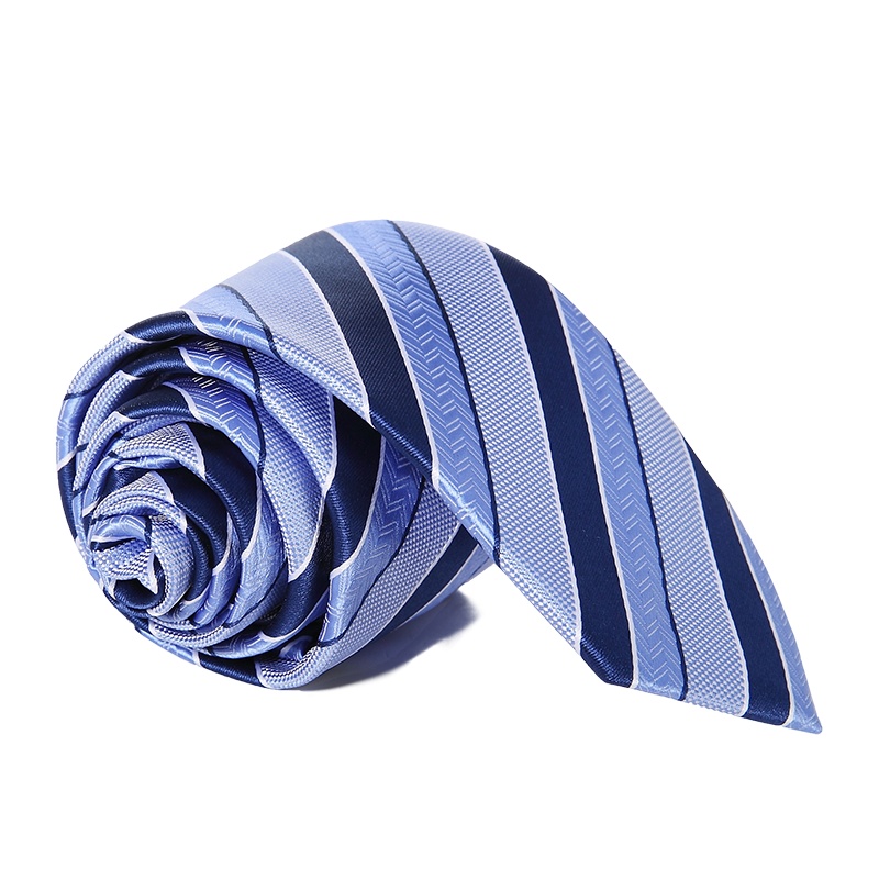 培罗蒙/baromon男士正装商务领带蓝色新郎婚礼领带条纹时尚衬衫领带男新品培羅蒙ELD7125