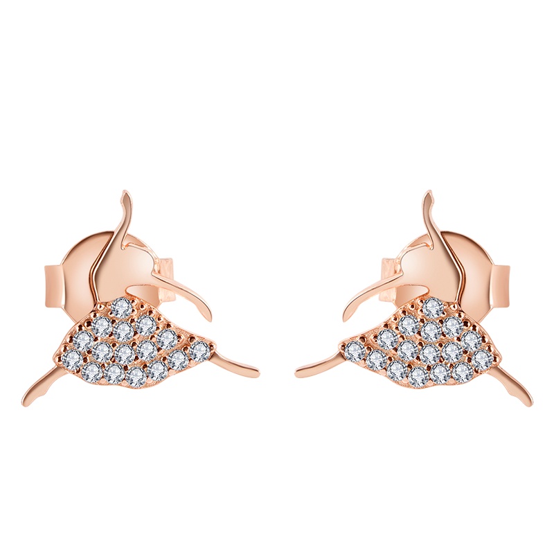 【美国】MY FASHION DESIGN S925银 镶嵌锆石 清新简约系列 跳舞女孩mini 耳钉MYE1821