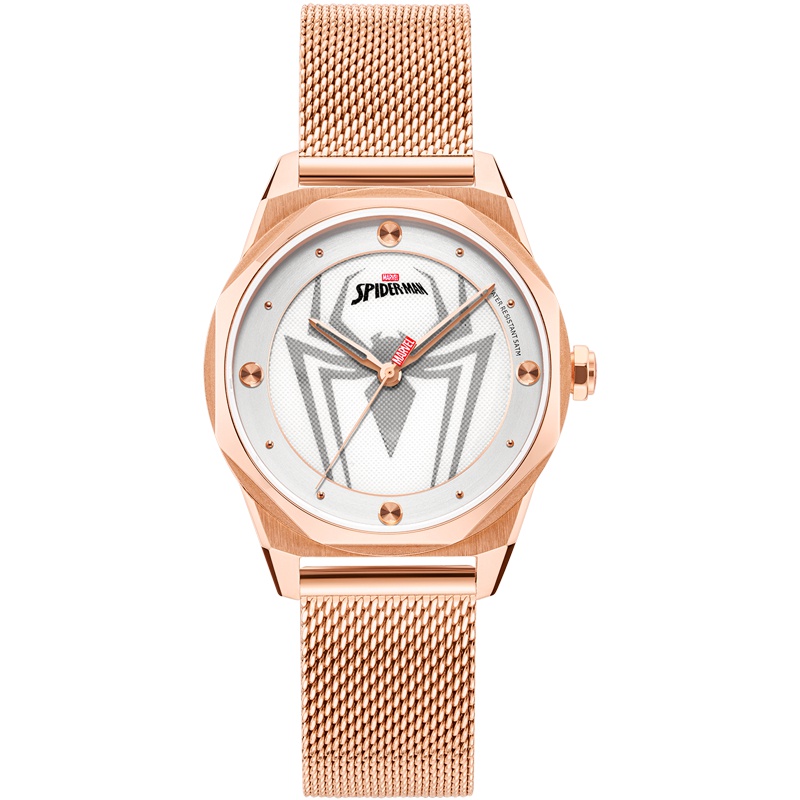 漫威(MARVEL)手表男真皮带男士石英表潮流个性蜘蛛侠钢表