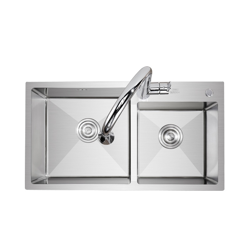心海伽蓝 不锈钢厨房水槽手工双槽单槽台下盆水池洗碗池洗菜盆大