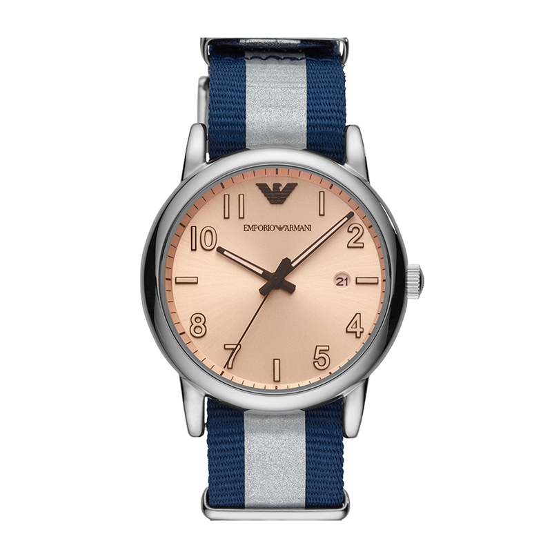 阿玛尼(EMPORIO ARMANI)潮流男士手表2019新款 蓝白撞色男士石英手表