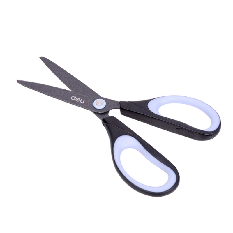 得力 170mm特氟龙材质防粘不锈钢剪刀 颜色随机 6055