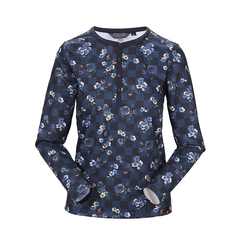 乐飞叶（LAFUMA）运动户外女士登山徒步防风印花圆领长袖T恤LFE06CC32