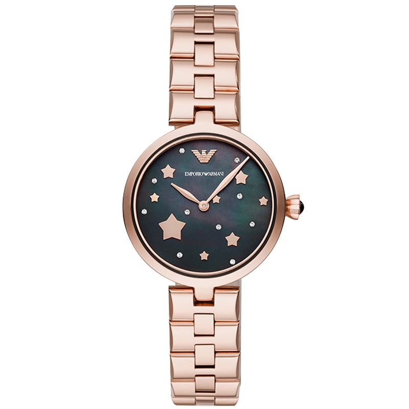 海外直邮欧美品牌原装进口包税EMPORIO ARMANI安普里奥阿玛尼手表时尚女表钢带女士满天星手表AR11197