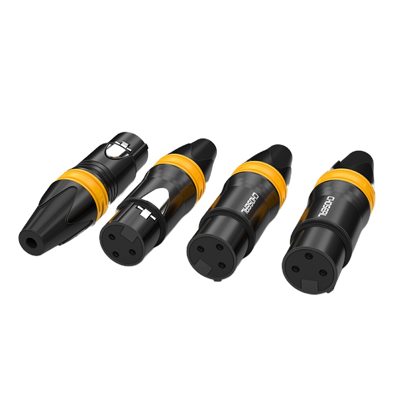 秋叶原(CHOSEAL)卡侬母头 音频接头 麦克风插接件 KTV音响工程配件 卡侬母(四个)QD2002B