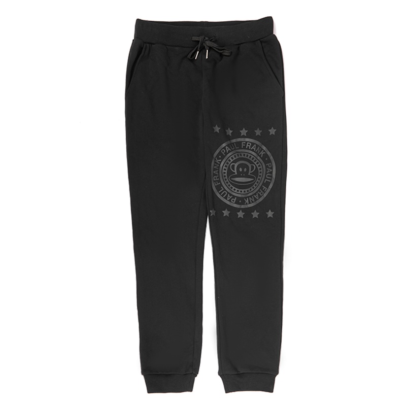 PaulFrank/大嘴猴春秋季款裤子男运动长裤秋装男士宽松束脚 黑色