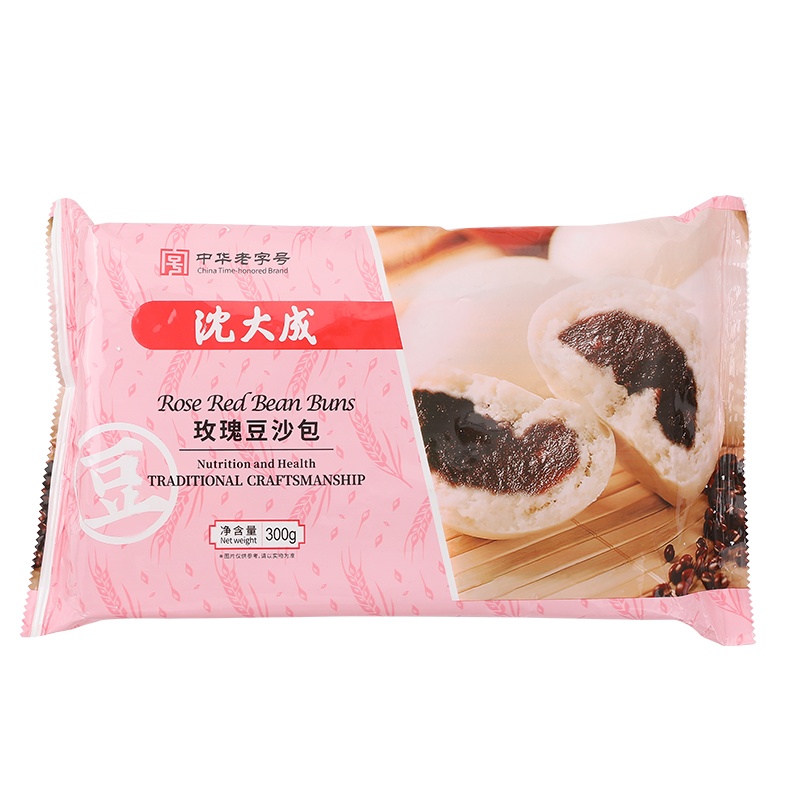 沈大成 玫瑰豆沙包300g 早餐食材 包子 速冻食品
