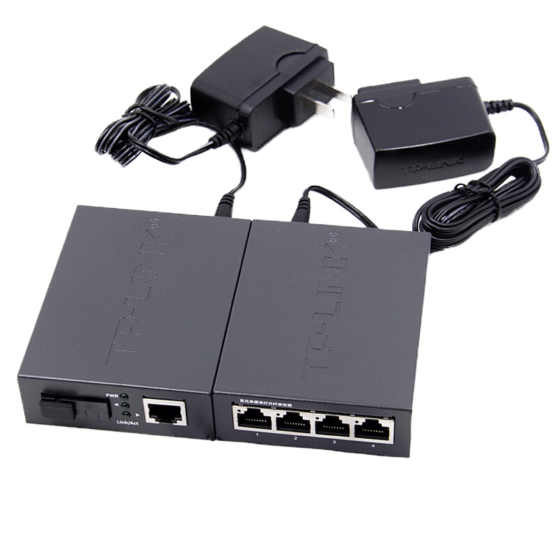 TP-LINK FC311A-20+FC314B-20套装 单芯单模单纤千兆光纤收发器SC转RJ45光电转换器模块