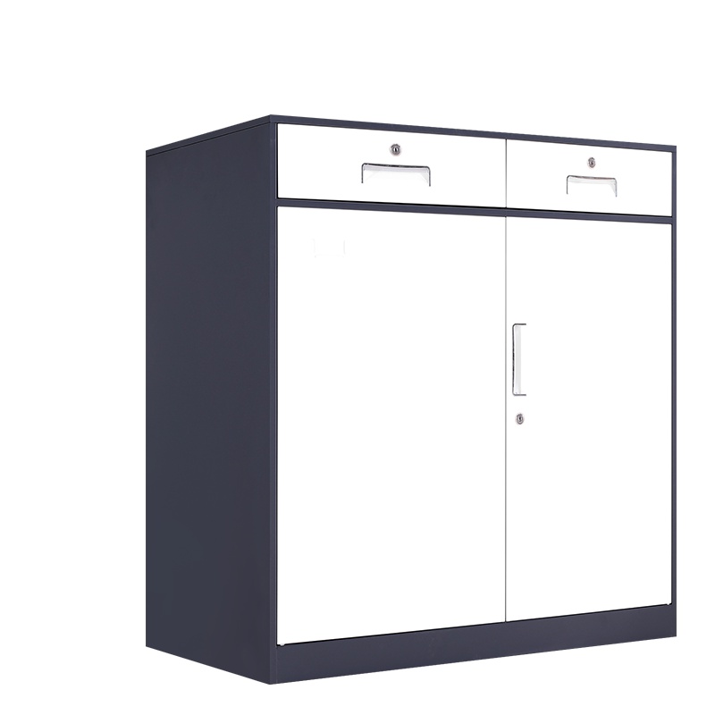 [红心家居]办公文件柜铁皮柜资料柜档案柜二斗下节储物柜矮柜带锁