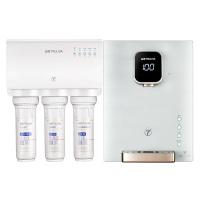 沁园(QINYUAN)净水器家用直饮机厨下式400G反渗透净水机KRL3863+LNW580-5W热式饮水机套餐大通量