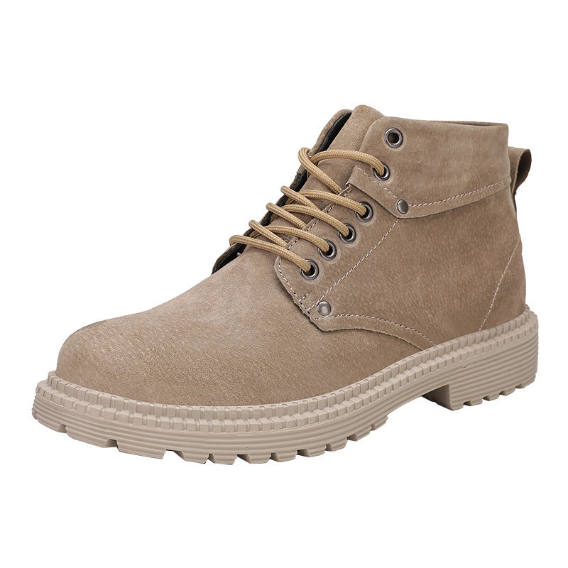 策乐(cele)头层猪皮马丁靴男英伦潮流男靴子新品系带高帮鞋男户外工装鞋HY-88999