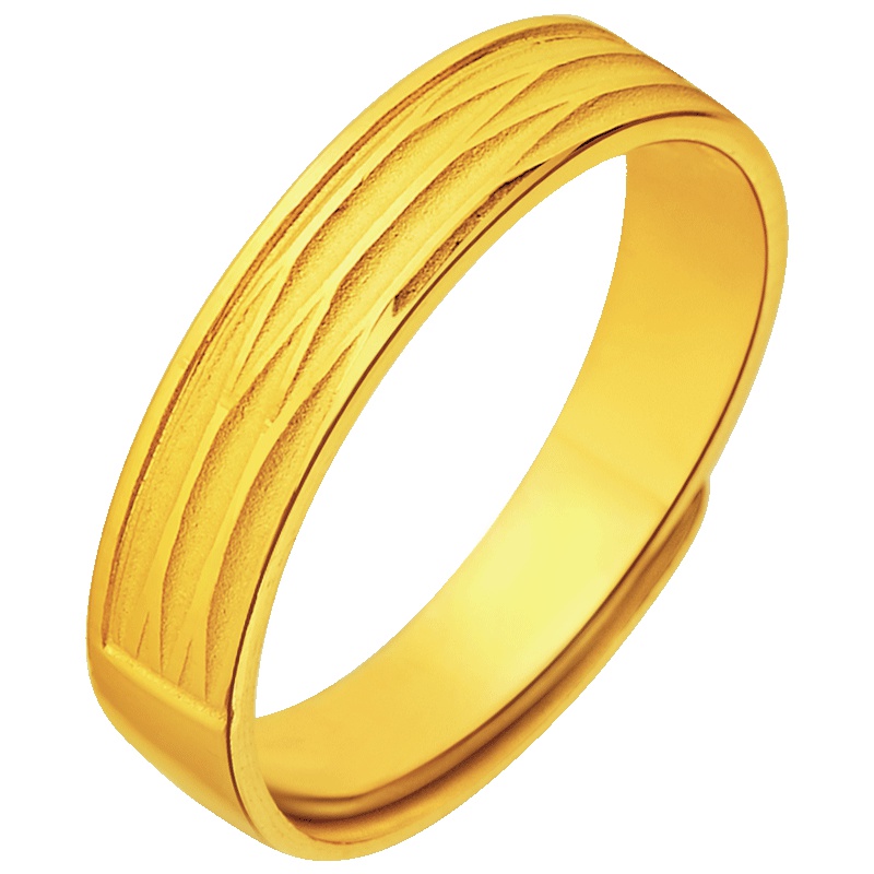 周大福甜蜜环绕足金黄金戒指/对戒计价F152575