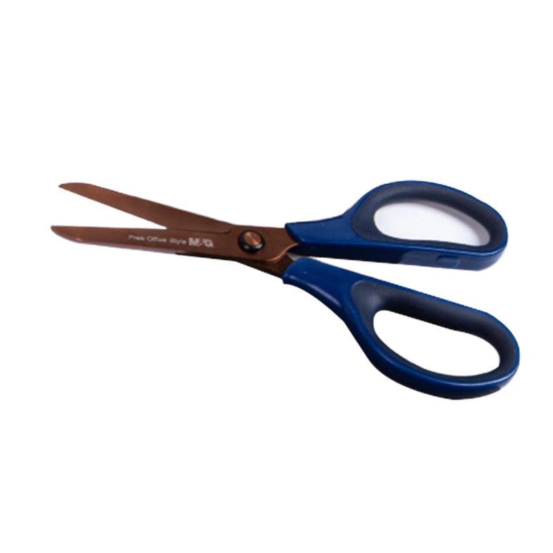 晨光办公用文具用品 办公剪刀 手工剪刀 美术剪刀 美工刀 自动锁大号裁纸刀 晨光ASSN2219镀钛剪刀-深蓝色单个装