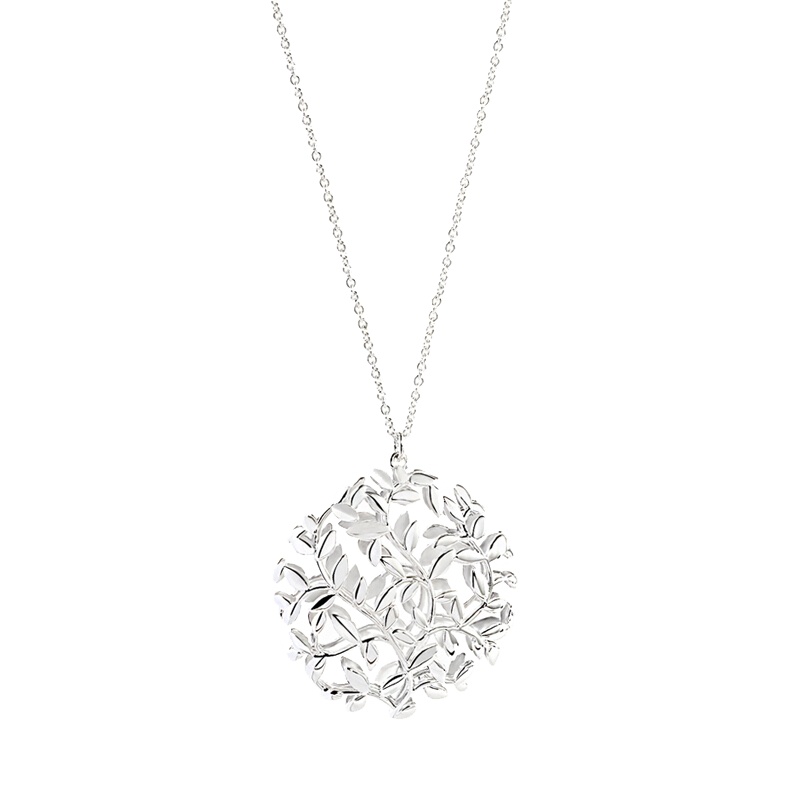 蒂芙尼 Tiffany & Co. 时尚镂空圆盘橄榄枝吊坠项链 33585012