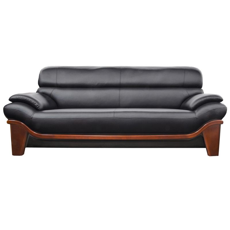 [硕辉]HTX-6802现代舒适 木质办公沙发 新中式商务接待皮艺沙发(3+1+1一套)