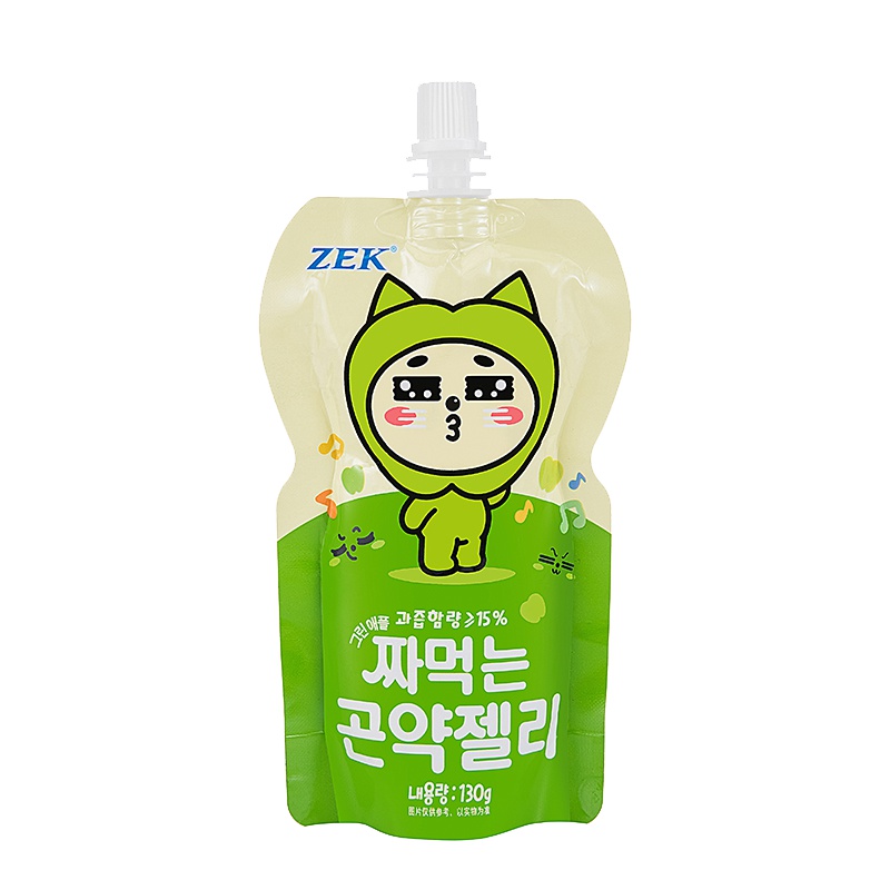 马来西亚进口 ZEK蒟蒻苹果汁果冻130g 儿童果汁吸的冻