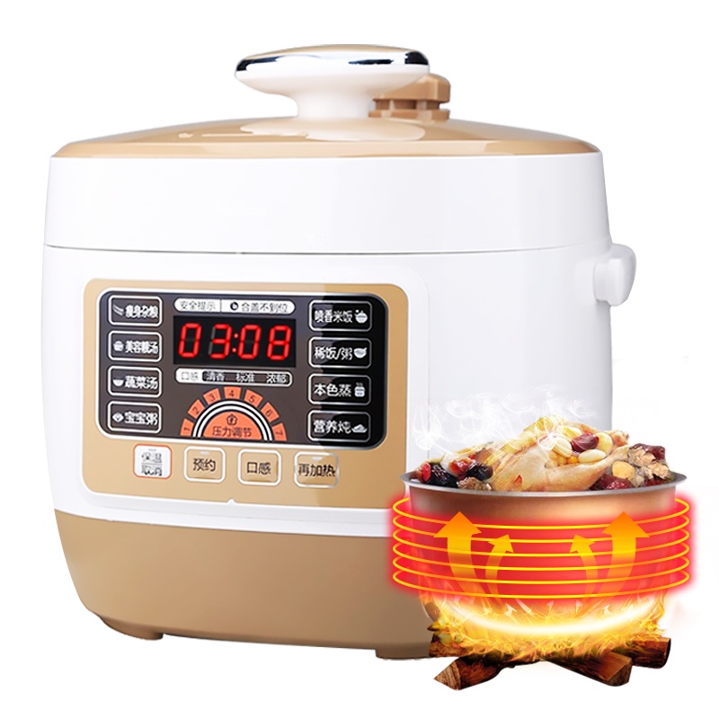 美的(Midea)电压力锅2.5L迷你电高压锅十重保护预约定时2-4人多功能电高压锅智能电压力煲WSS2521