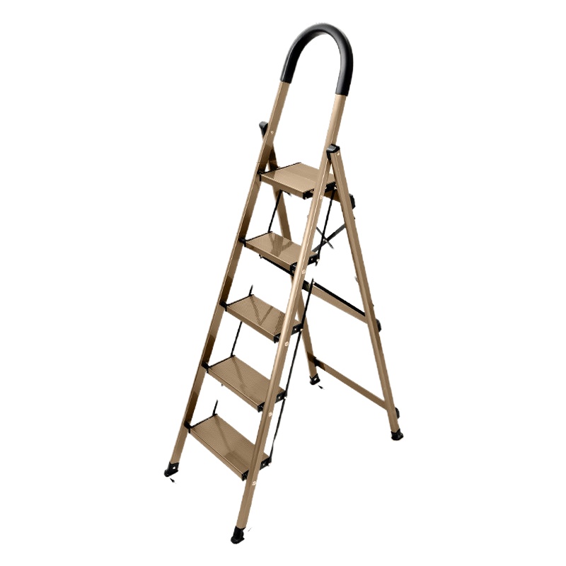 帛琦(pouch) 五步梯 加厚升级 梯子家用 折叠加厚铝合金室内多功能人字梯可伸缩 颜色随机 单个装