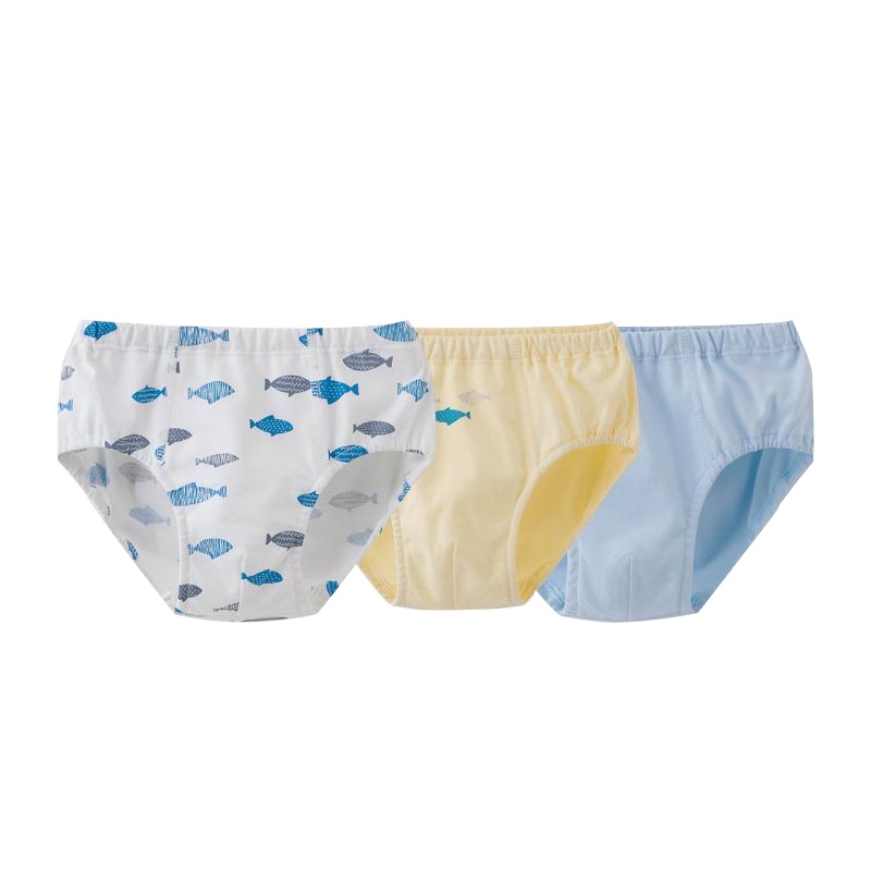 丽婴房婴儿衣服男宝宝可爱内裤男童柔软三角裤3条装四季款
