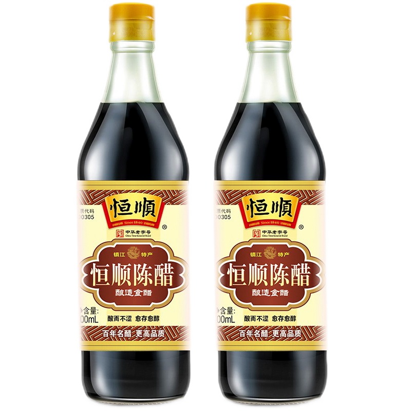 恒顺 镇江陈醋 A陈 500ml*2 固态发酵