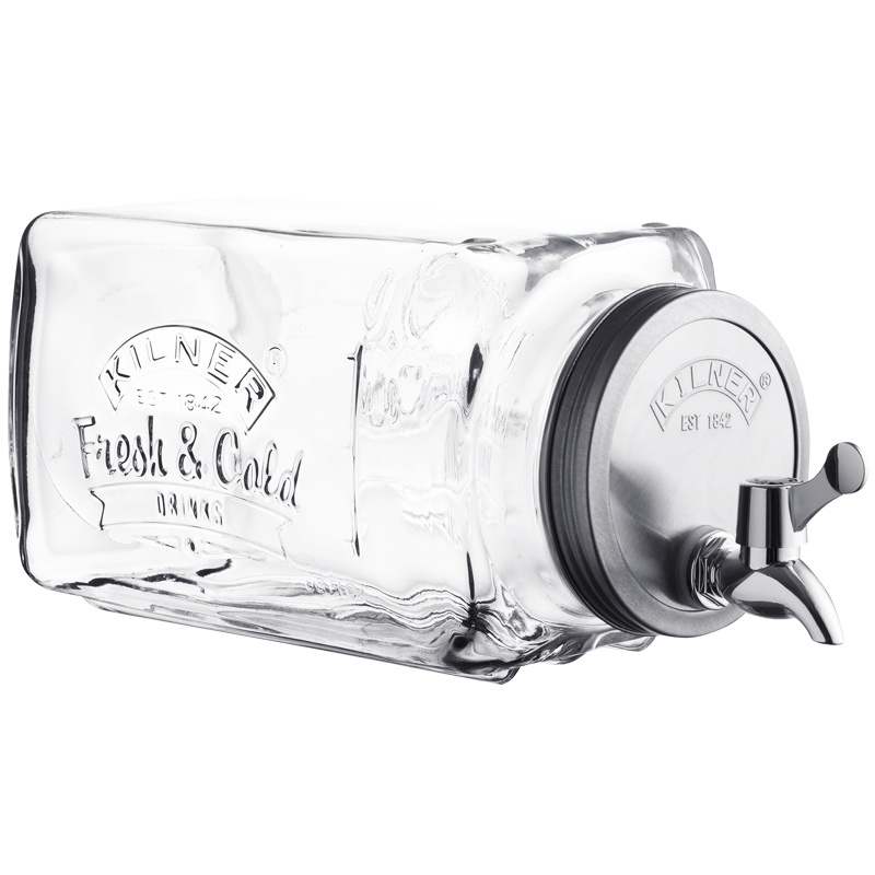 英国Kilner冷水壶玻璃耐热饮料罐冰箱冷藏果汁饮料凉开水壶罐子3L带水龙头
