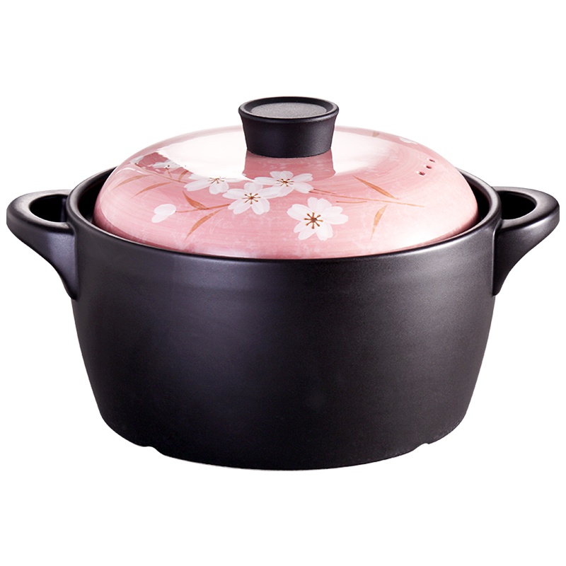 美厨(maxcook)陶瓷煲养生煲 4L砂锅炖锅 手工彩釉耐干烧 樱花系列 MCT471