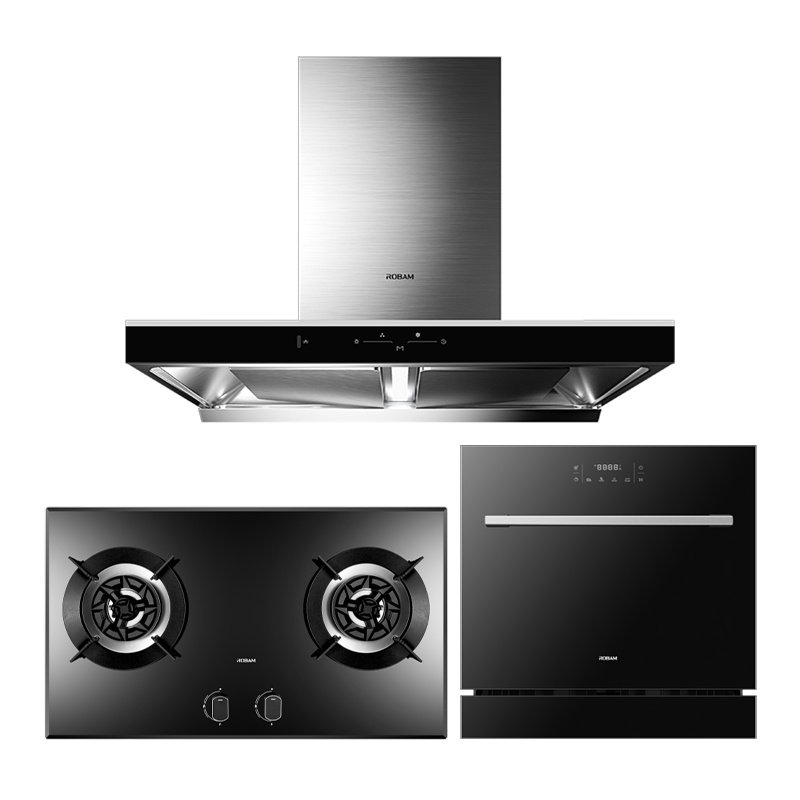 [创新双腔技术]老板(ROBAM)烟灶套餐 欧式油烟机灶具洗碗机60X2+57B0T+WB781X燃气灶21立方双腔