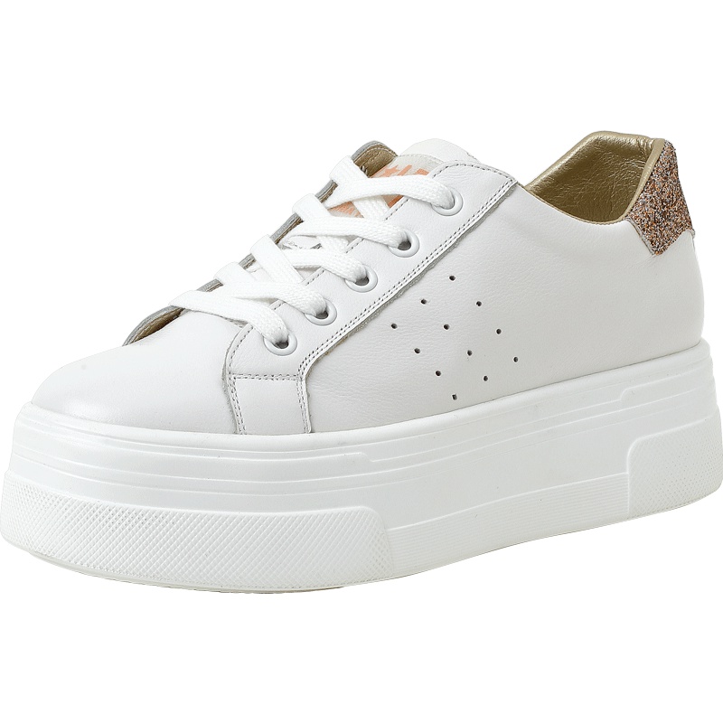 百田森春新款小白鞋女洋气百搭厚底增高透气夏季休闲鞋