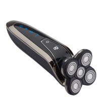 智能5d多功能剃须刀纳丽雅电动男四合一五头剃光头五刀头剃头刮胡刀 枪灰色标配