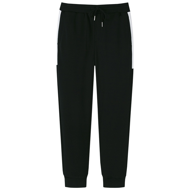 森马2019夏季新款休闲长裤男宽松撞色拼接印花束口小脚运动裤潮酷