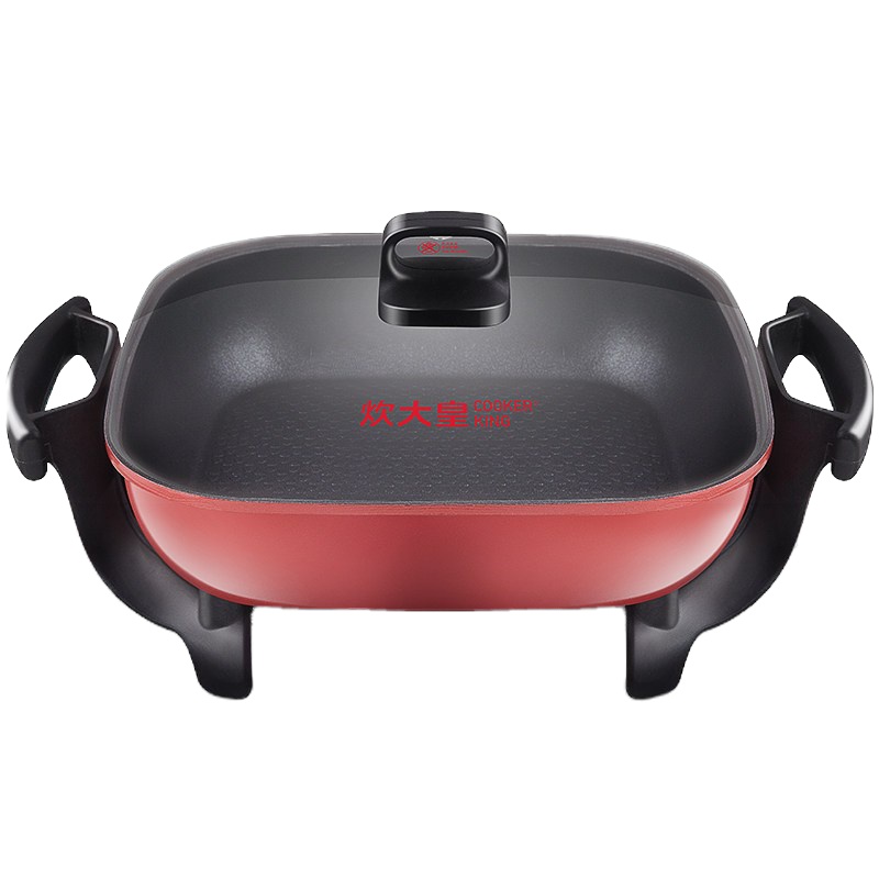 炊大皇电火锅锅具多功能电热锅家用烤鱼炉无烟电热锅不粘烧烤炉一体4L大容量T30