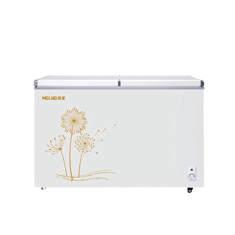美菱(MELING) 冰柜 BCD-278AZ 家用278升 卧式冷藏冷冻双温冷柜 蝶形双门速冻保鲜商用