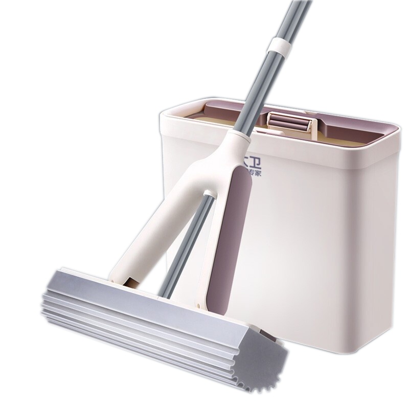 大卫 胶棉拖把桶套装M5对折式挤水 拓扑海绵吸水拖布免手洗