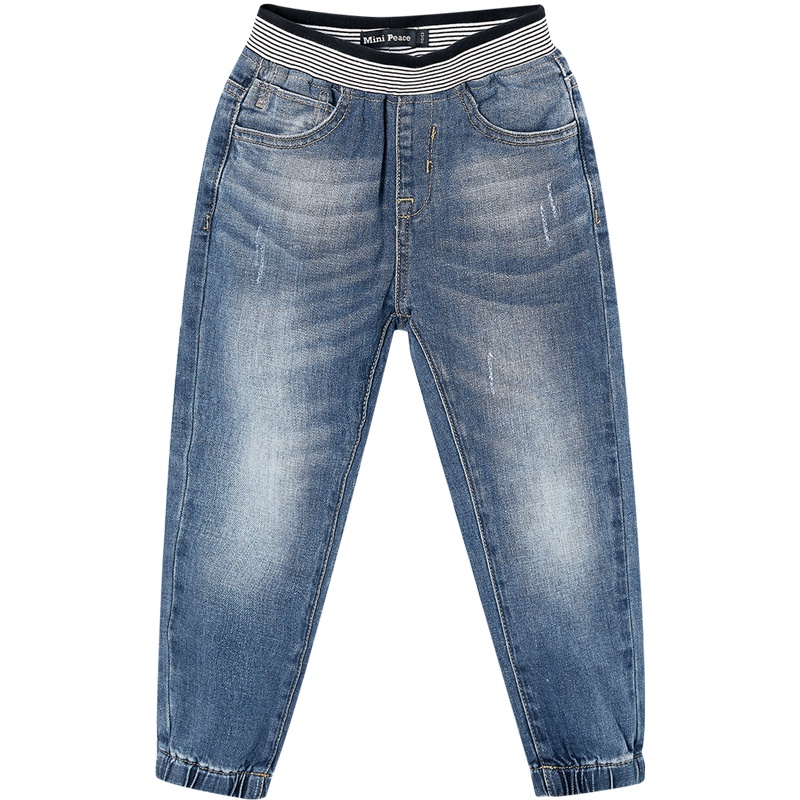 minipeace太平鸟童装男童束脚裤薄款春秋针织裤牛仔休闲裤子春装