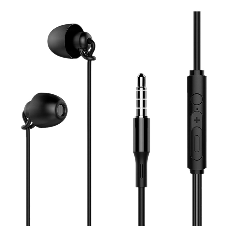 VIPin A5睡眠耳机 手机有线耳机 HiFi软硅胶侧睡隔音不压耳入耳式手机耳机带麦通用苹果安卓小米华为平板手机黑色