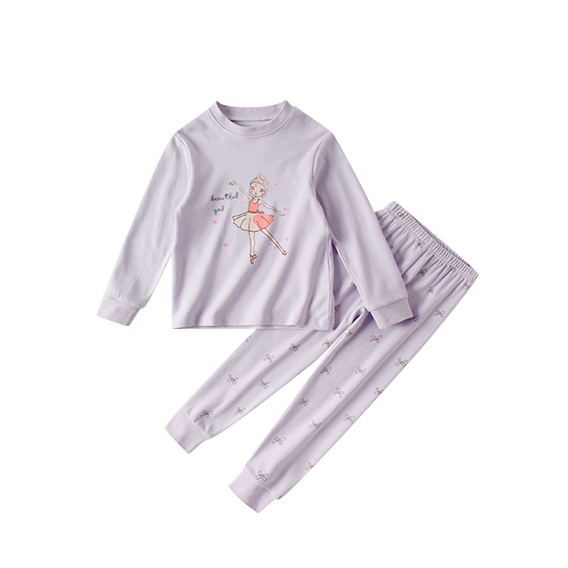 猫人儿童秋衣秋裤女童纯棉内衣套装春秋装中大童全棉宝宝保暖