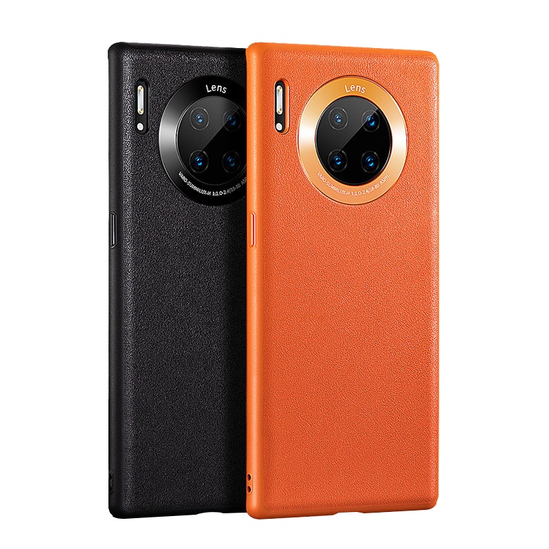 送钢化膜]溪特 华为mate30手机壳mate30pro原装PU皮质保护硬壳华为mate抗爆防摔硅胶保护套超薄商务素皮套