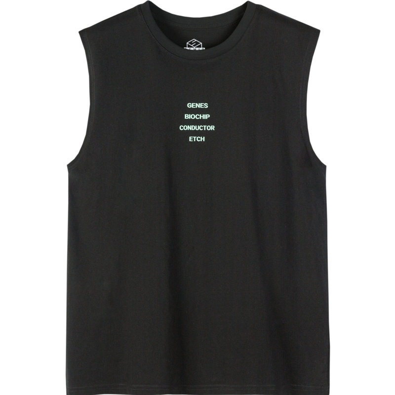 【满198减100预估价：34】森马背心男时尚纯棉印花图案字母无袖宽松圆领套头衫2021夏季新款