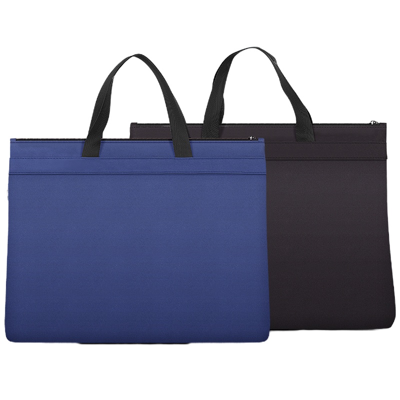 得力 5845 A4帆布手提袋公文袋 蓝色