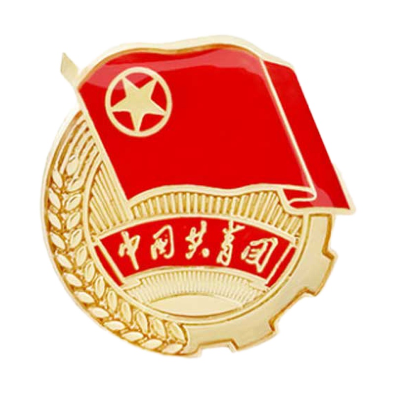 团徽2019新版共青团中央监制中国标准佩戴款团徽2020正规学生用青年团团徽磁扣别针式胸针款磁扣枚团员徽章(10个装)